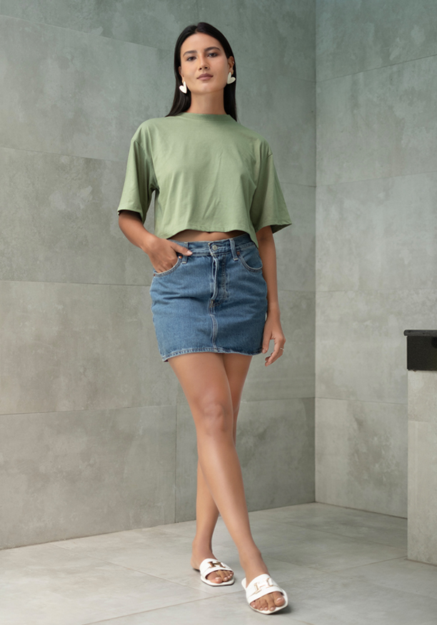 WINNY GREEN CROP TOP